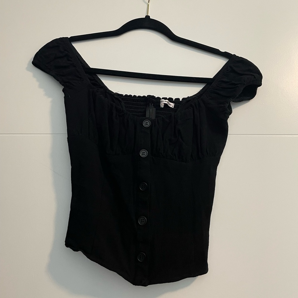 Reformation black blouse 4